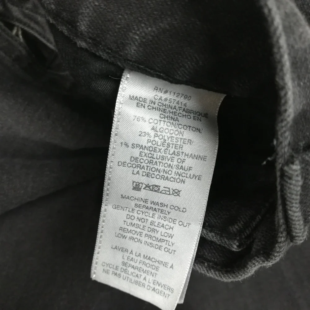 True Religion Mens Jeans Rocco Skinny Relaxed Black Denim Flap Pocket 36